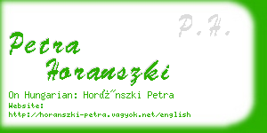 petra horanszki business card